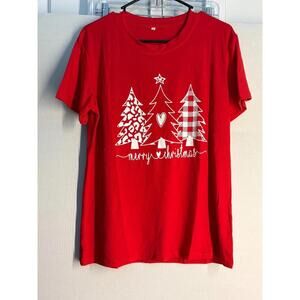 105) Red Christmas T-Shirt Size Medium